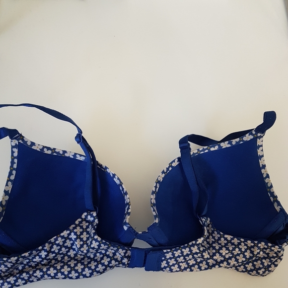 Victoria's Secret Fabulous Plunge Floral Design Blue White Color Sz 34B - Picture 7 of 8